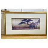 Japanese Framed Painted Screen Wall Art