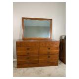 Vintage Ethan Allen Dresser and Mirror-UPSTAIRS