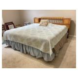 Vintage Maple King Bed and Bedding- UPSTAIRS