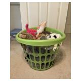 Large Basket of Stuffed Animals