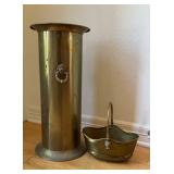 Brass Umbrella Stand and Holland Pail