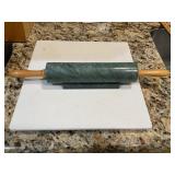 Stone Cutting Board and Rolling Pin on Stand