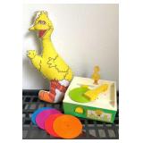 Vintage Big Bird Record Player and Stuffed Figure