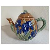 Majolica Style Teapot Signed