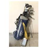 Assorted Golf Clubs and Bag