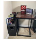 Table, Bose Speaker, DVDs and Blu Rays