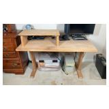 Custom Wood Desk and Monitor Stand