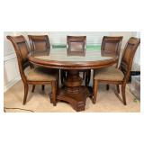 Round Pedestal Dining Table with 5 Chairs