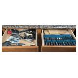 Kitchen Utensils and Flatware in Tray