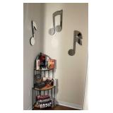 Mirrored Musical Notes, Corner Shelf and Contents