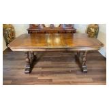 Vintage Jacobean Dining Table with Leaf