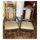 Vintage Jacobean Captains Dining Chairs