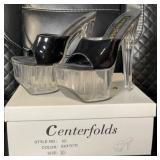 Centerfolds Black Patent Platform Heels