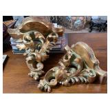 Pair of Gold Wall Shelves