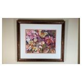 Original Bess Ramsey Floral Watercolor Framed