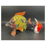 Mosiac and Art Glass Fish Figurines