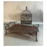 Bird Cage And Metal Bird Tray