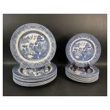 Churchill Blue Willow Dinner and Salad Plates
