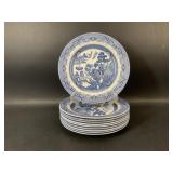 Churchill Blue Willow Dinner Plates