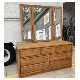 Accent Furniture Dresser With Folding Mirror