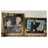 Rafael Art Deco Prints in Mirrored Frames