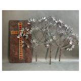 Metal Cross and Refective Tree Wall Decor