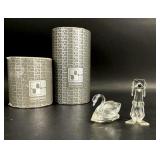 Swarvoski Crystal Dog and Swan