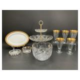 Gold Trimmed Serving Pieces