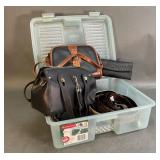 Purses and Belts in Storage Tote