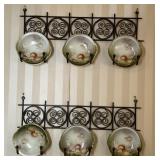 Antique Bavaria Dishes on Iron Display Racks