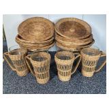 Woven Plates and Cup Holders