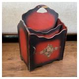 Vintage Painted Wood Magazine Rack