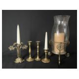 Brass Candle Holders incl Italian Flower