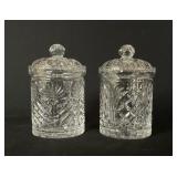 Pair of Crystal Biscuit Jars