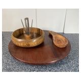 Vintage Nutcracker Bowl, Lazy Susan & Spoon Rest