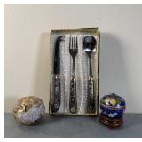 Cloisonnï¿½ Orb and Flatware