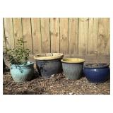 Blue Glazed Pots