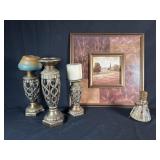Artwork, Diffuser and Candlesticks