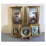 Vintage Italian Gold Gilded Frame Small Wall Art
