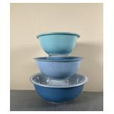 Blue Pyrex Nested Mixing Bowls