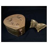 Brass Cricket Cage and Butterfly