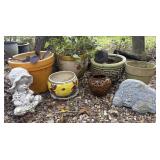 Yellow Pots and Garden Decor
