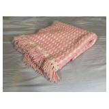 Vintage Pink and  Yellow Crocheted Afghan