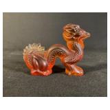 Lalique Amber Crystal Dragon