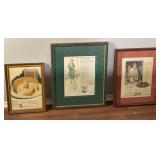 Trio of Framed Antique Ads