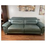 Castella Teal Leather Reclining Sofa