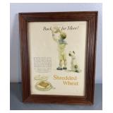 1927 Shredded Wheat  Framed Ad