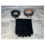 Pair of Ferragamo Belts& Leather Gloves