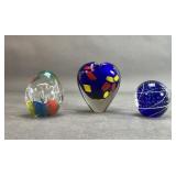 Art Glass Paperweights and Vase