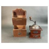 Vintage Coffee Grinder and Letter File